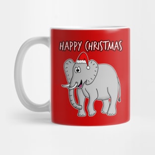 Christmas Elephant Santa Hat Safari Funny Wildlife Mug